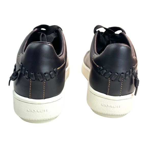 Coach Tea Rose Low Top, Leather Sneakers Black/Floral Details Women’s Size: 7.5 - Picture 12 of 16